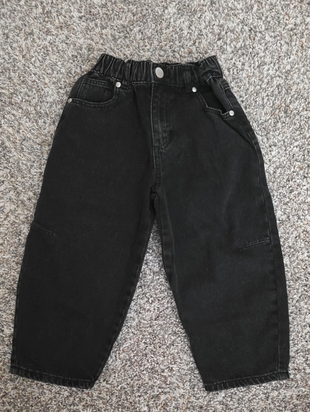 Zara Black Elastic-Waist Kids Denim Jeans